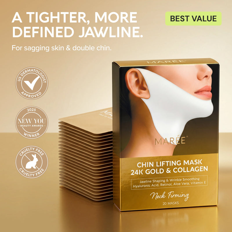 24K Gold Sculpting Jawline Masks — 20 Pack